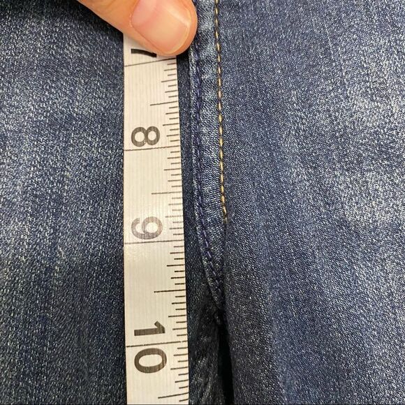 Hollister curvy hi rise skinny jeans dark button fly Frayed raw hem 1L 25w 28 - Picture 5 of 10